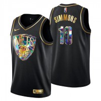 BrooklynBrooklyn Nets #10 Ben Simmons Men's Golden Edition Diamond Logo 2021/22 Swingman Jersey - Black