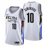 NikeBrooklyn Nets #10 Ben Simmons Men's 2022-23 City Edition NBA Jersey - Cherry Blossom White