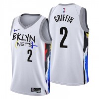 NikeBrooklyn Nets #2 Blake Griffin Men's 2022-23 City Edition NBA Jersey - Cherry Blossom White