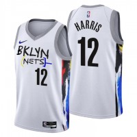 NikeBrooklyn Nets #12 Joe Harris Men's 2022-23 City Edition NBA Jersey - Cherry Blossom White