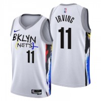 NikeBrooklyn Nets #11 Kyrie Irving Men's 2022-23 City Edition NBA Jersey - Cherry Blossom White
