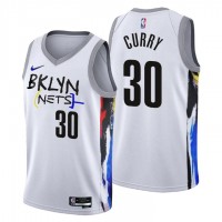 NikeBrooklyn Nets #30 Seth Curry Men's 2022-23 City Edition NBA Jersey - Cherry Blossom White