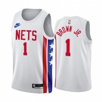 NikeBrooklyn Nets #1 Bruce Brown Jr. White NBA 2022-23 Men's Classic Edition Jersey