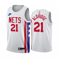 NikeBrooklyn Nets #21 LaMarcus Aldridge White NBA 2022-23 Men's Classic Edition Jersey