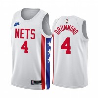 NikeBrooklyn Nets #4 Andre Drummond White NBA 2022-23 Men's Classic Edition Jersey