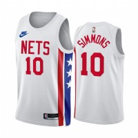 NikeBrooklyn Nets #10 Ben Simmons White NBA 2022-23 Men's Classic Edition Jersey