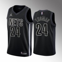 NikeBrooklyn Nets #24 Cam Thomas Men's Black NBA 2022-23 Statement Edition Jersey
