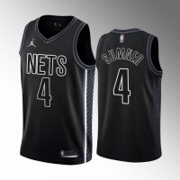 NikeBrooklyn Nets #4 Edmond Sumner Men's Black NBA 2022-23 Statement Edition Jersey