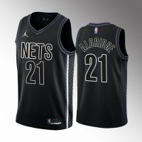 NikeBrooklyn Nets #21 LaMarcus Aldridge Men's Black NBA 2022-23 Statement Edition Jersey