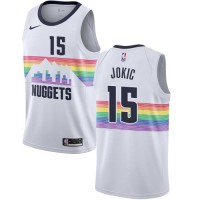 Nike Denver Nuggets #15 Nikola Jokic White NBA Swingman City Edition 2018/19 Jersey