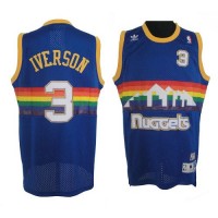 Denver Nuggets #3 Allen Iverson Light Blue Throwback Stitched NBA Jersey