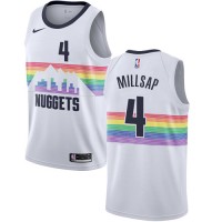 Nike Denver Nuggets #4 Paul Millsap White NBA Swingman City Edition 2018/19 Jersey