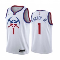 Denver Denver Nuggets #1 Michael Porter Jr. White NBA Swingman 2020-21 Earned Edition Jersey