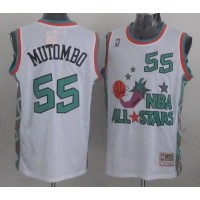 Mitchell And Ness Denver Nuggets #55 Dikembe Mutombo White 1996 All-Star Stitched NBA Jersey