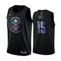 Nike Denver Nuggets #15 Nikola Jokic Men's Iridescent Holographic Collection NBA Jersey - Black