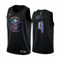 Nike Denver Nuggets #4 Paul Millsap Men's Iridescent Holographic Collection NBA Jersey - Black