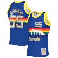 Nike Denver Nuggets #55 Dikembe Mutombo Mitchell & Ness 1996-97 Hardwood Classics NBA 75th Anniversary Diamond Swingman Jersey - Royal