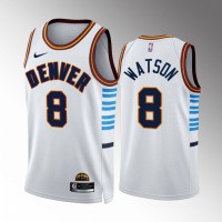 Denver Denver Nuggets #8 Peyton Watson White NBA 2022-23 Men's City Edition Jersey