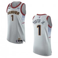 Denver Denver Nuggets #1 Michael Porter Jr. Nike Silver 2022-23 Authentic Jersey - City Edition