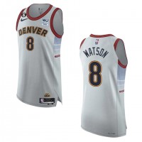 Denver Denver Nuggets #8 Peyton Watson Nike Silver 2022-23 Authentic Jersey - City Edition