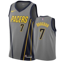 Nike Indiana Pacers #7 Malcolm Brogdon Gray City Edition Men's NBA Jersey