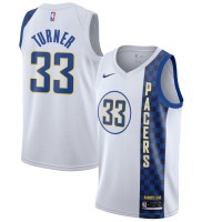 Men's Indiana Indiana Pacers #33 Myles Turner Nike White 2019-20 Finished City Edition Swingman Jersey