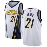Nike Indiana Pacers #21 Thaddeus Young White NBA Swingman Earned Edition Jersey