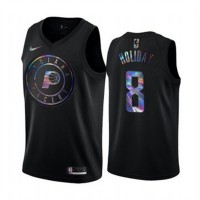 Nike Indiana Pacers #8 Justin Holiday Men's Iridescent Holographic Collection NBA Jersey - Black
