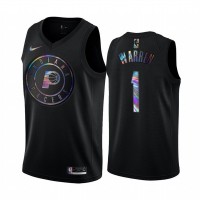 Nike Indiana Pacers #1 T.J. Warren Men's Iridescent Holographic Collection NBA Jersey - Black