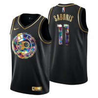 Indiana Indiana Pacers #11 Domantas Sabonis Men's Golden Edition Diamond Logo 2021/22 Swingman Jersey - Black