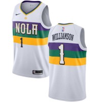 Nike New Orleans Pelicans #1 Zion Williamson White NBA Swingman City Edition 2018/19 Jersey