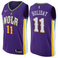 Nike New Orleans Pelicans #11 Jrue Holiday Purple NBA Swingman City Edition Jersey
