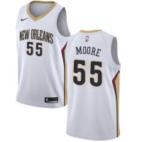 Nike New Orleans Pelicans #55 E'Twaun Moore White NBA Swingman Association Edition Jersey