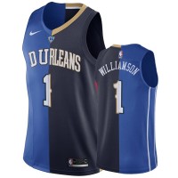 Nike New Orleans Pelicans #1 Zion Williamson Men's Duke Blue Split NBA Jersey