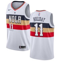 Nike New Orleans Pelicans #11 Jrue Holiday White NBA Swingman Earned Edition Jersey