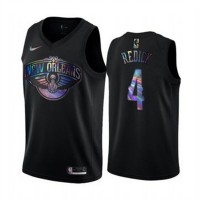 Nike New Orleans Pelicans #4 J.J. Redick Men's Iridescent Holographic Collection NBA Jersey - Black