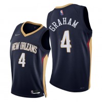 Nike New Orleans Pelicans #4 Devonte Graham Men's 2021-22 75th Diamond Anniversary NBA Jersey Navy