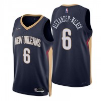 Nike New Orleans Pelicans #6 Nickeil Alexander-Walker Navy Men's 2021-22 NBA 75th Anniversary Diamond Swingman Jersey - Icon Edition