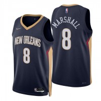 Nike New Orleans Pelicans #8 Naji Marshall Navy Men's 2021-22 NBA 75th Anniversary Diamond Swingman Jersey - Icon Edition