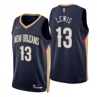 Nike New Orleans Pelicans #13 Kira Lewis Jr. Navy Men's 2021-22 NBA 75th Anniversary Diamond Swingman Jersey - Icon Edition