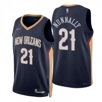 Nike New Orleans Pelicans #21 James Nunnally Navy Men's 2021-22 NBA 75th Anniversary Diamond Swingman Jersey - Icon Edition