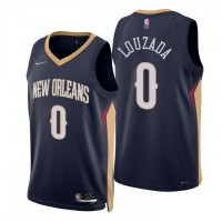 Nike New Orleans Pelicans #0 Didi Louzada Navy Men's 2021-22 NBA 75th Anniversary Diamond Swingman Jersey - Icon Edition