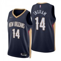 Nike New Orleans Pelicans #14 Brandon Ingram Navy Men's 2021-22 NBA 75th Anniversary Diamond Swingman Jersey - Icon Edition