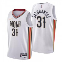 New Orleans New Orleans Pelicans #31 Tomas Satoransky Men's Nike White 2021/22 Swingman NBA Jersey - City Edition