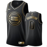 Nike Detroit Pistons #0 Andre Drummond Men's Black Golden Edition Swingman NBA Jersey