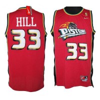 Detroit Pistons #33 Grant Hill Red Throwback Stitched NBA Jersey