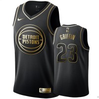 Nike Detroit Pistons #23 Blake Griffin Men's Black Golden Edition Swingman NBA Jersey