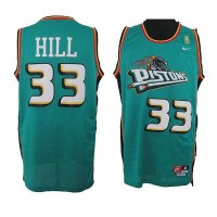 Detroit Pistons #33 Grant Hill Green Throwback Stitched NBA Jersey