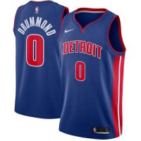 Nike Detroit Pistons #0 Andre Drummond Blue NBA Swingman Icon Edition Jersey
