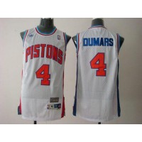 Detroit Pistons #4 Joe Dumars White Throwback Stitched NBA Jersey